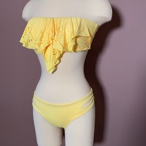 L-Space Yellow Strapless Bikini